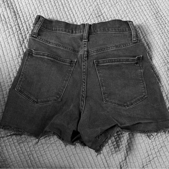 High Rise Charcoal Black Denim Shorts Madewell 24 - Picture 6 of 6